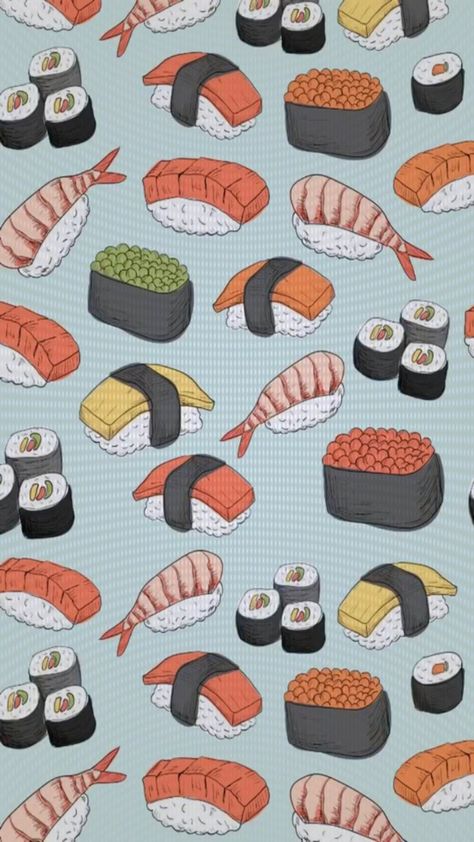 Sushi Cat Wallpaper, Sushi Wallpaper, Food Background Wallpapers, Sushi Aesthetic, Sushi Cat, Dp Stylish, Procreate Art, Food Backgrounds, Girls Dp Stylish