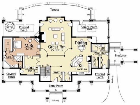 First Floor 17813 Prefab Log Homes, Modular Log Homes, Log Cabin Home Kits, Loft Luxury, Log Homes Exterior, Log Home Interior, Log Home Kits, Log Home Plan, Luxury Log Cabins