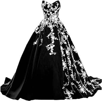 Black Satin Prom Dress, Red Ball Gowns, Gowns Black, Satin Prom Dresses, Sweetheart Wedding Dress, Black Prom Dress, Ball Gowns Evening, Black Prom, Gothic Wedding