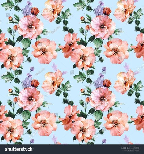 seamless flower allover design pattern Allover Design Pattern, Flower Allover, Juliet Rose, Arts And Crafts For Teens, Allover Design, Textile Prints Design, Floral Prints Art, Anemone, Textile Prints