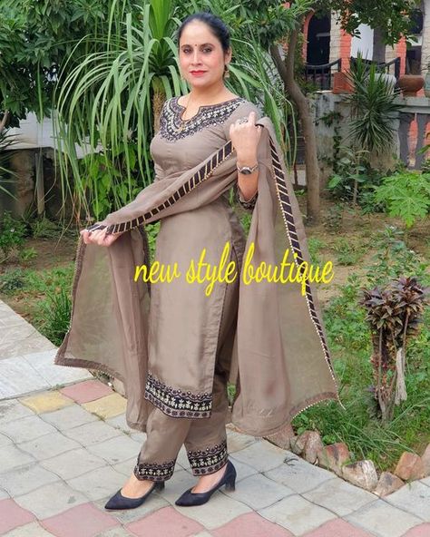 newstyleboutique on Instagram: "Newstyleboutunique  offers #exquisite  #outfits for women who value versatility, #style and #design  #handwork . we  can customized  this in any clr  combination #partywear #wedding For inquiries : Call/Text/Whatsapp 9814363836 #punjabivideo #punjabi #punjabimodel #dresses #punjabisuits #punjabicouples #punjabiwedding #chandigarh #dresses #punjabijutti #sardar #sardarni #onlysuit #fashion #wedding #indianwedding #chooda #mehandi #punjaban #jatti #jatt #punjabimar New Punjabi Suit Design 2024, Machine Embroidery Suits Punjabi, Punjabi Dress Design, Punjabi Suit Neck Designs, Punjabi Boutique, Plain Suit, Punjabi Models, Embroidery Suits Punjabi, Pakistani Women