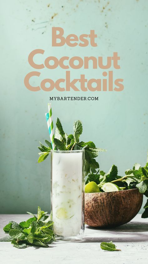 Coconut Cocktails Coconut Milk Cocktail, Coconut Cocktails, Birthday Cocktails, Cocktails To Try, Coconut Drinks, Non Alcoholic Cocktails, Beach Themed Party, Cocktail Picks, Gluten Free Recipes Easy