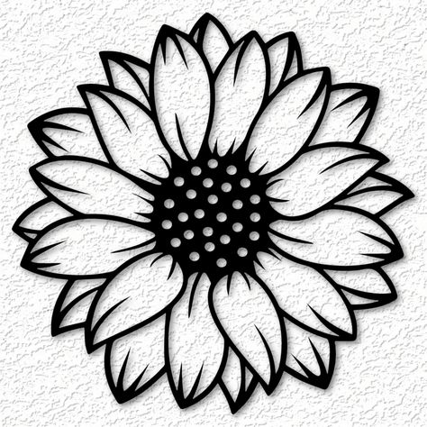 Cricut Sunflower, Sunflower Vector, Cricut Flowers, Half Sunflower, Sunflower Template, Sunflower Stencil, Giant Sunflower, Svg Sunflower, Sunflower Clipart