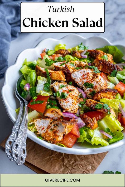 Chicken Breast For Salad, Turkish Chicken, Turkish Spices, Fast Easy Dinner, Oil Dressing, Spiced Chicken, Easy Mediterranean Diet Recipes, Healthy Chicken Salad, Avocado Chicken Salad