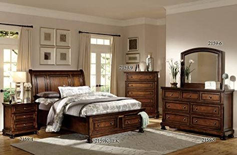 Wood Panel Bedroom, Traditional Bedroom Sets, Full Size Bedroom Sets, California King Bedroom Sets, Brown Nightstands, Sleigh Bedroom Set, Platform Bedroom Sets, Birch Veneer, The Bun