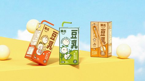 JIZAO×KAIXIN |Soy Milk Packaging Design :: Behance Milk Packaging Design, Milk Packaging, Graphic Design Is My Passion, Illustration Product, Food Graphic Design, Fried Tofu, Maxon Cinema 4d, Facebook Post, Soy Milk