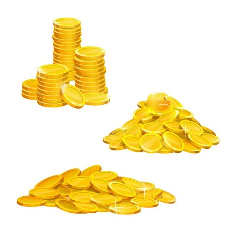 Cartoon golden coins pile and stacks, gold money Pile Of Gold Coins, Money Clipart, Golden Coins, Golden Coin, Gold Money, Wedding People, The Cartoon, Game Concept, Heart Tree