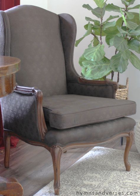 How to Change the Color of a Fabric Chair | Hymns and Verses Painting Upholstered Furniture, Painting Fabric Chairs, Window Baskets, Bed Makeover, Bird Seed Feeders, Den Decor, Furniture Redos, Fabric Chairs, Rit Dye