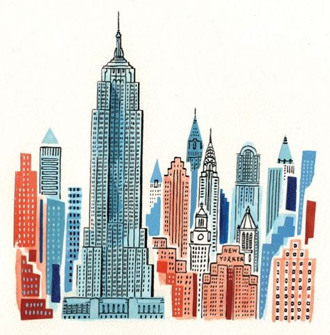 New York Illustration, New York Buildings, Building Illustration, City Drawing, Nyc Art, Illustration Agency, Children's Book Illustrations, City Illustration, New York Art