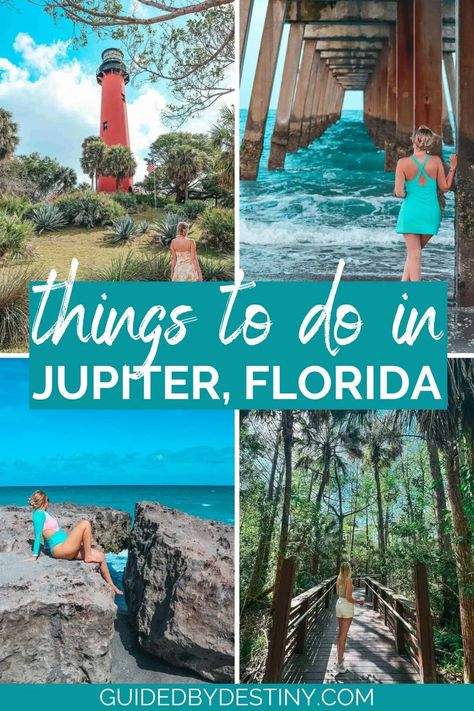 If you're spending a weekend in Jupiter, Florida or just planning a Jupiter Florida you're going to love this list of the best things to do in Jupiter. Full of fun activities like the Jupiter Lighthouse, DuBois Park, the Juno Beach Pier and more. It also covers where to stay in Jupiter, some top restaurants in Jupiter, and how to spend a day trip in Palm Beach! Dubois Park Jupiter, Things To Do In Jupiter Florida, Jupiter Florida Things To Do In, Jupiter Beach Florida, Juno Beach Florida, Florida Bucket List, Jupiter Lighthouse, Florida Lighthouses, Jupiter Beach