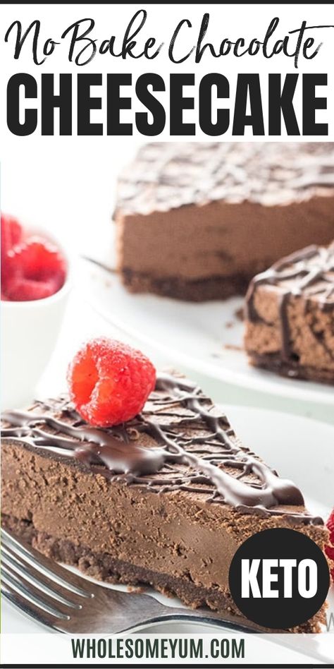 Keto Low Carb No Bake Chocolate Cheesecake Easy No Bake Chocolate Cheesecake, Low Carb Chocolate Cheesecake, Dessert Videos, Chocolate Cheesecake Recipe, No Bake Chocolate Cheesecake, Pudding Chia, Chocolate Cheesecake Recipes, Postre Keto, Wholesome Yum