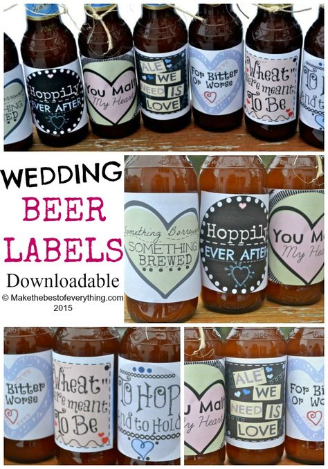 weddingcollage100 Wedding Beer Labels, Craft Beer Wedding, Beer Themed Wedding, Wedding Beer, Beer Photography, Beer Wedding, Beer Bottle Labels, Brewery Wedding, Beer Cake