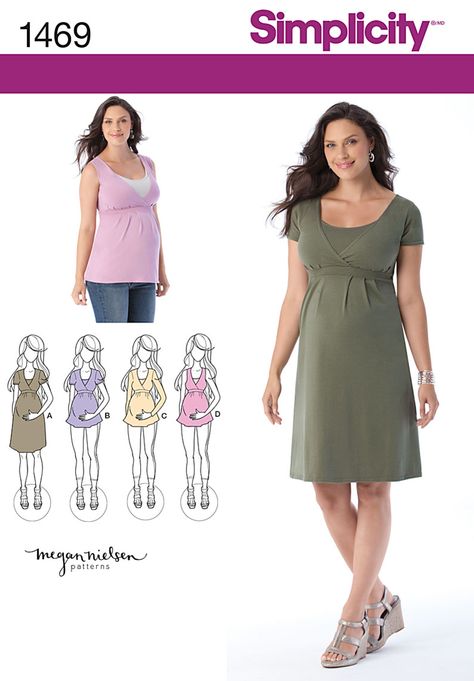 Simplicity 1469 - megan nielsen maternity & nursing dress/top pattern by simplicity Maternity Tops Pattern, Maternity Skirt Pattern, Maternity Dress Pattern, Maternity Pattern, Maternity Sewing Patterns, Maternity Patterns, Maternity Sewing, Dress Sewing Patterns Free, Diy Sy