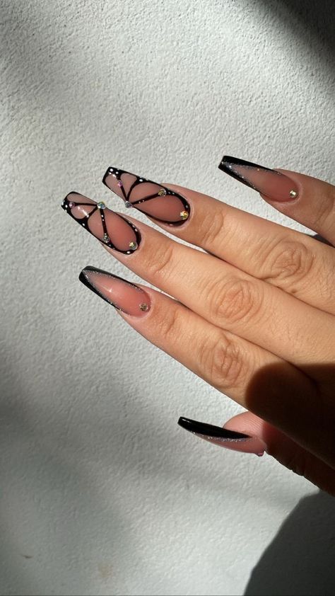 Nail Art Easy, Tiger Nails, Nail Art Inspo, Black Acrylic Nails, Nail Art Glitter, Simple Acrylic Nails, Classy Acrylic Nails, Pretty Gel Nails, Nails 2023