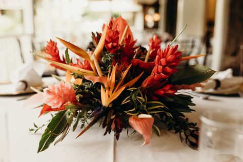 Tropical Wedding Reception, Aruba Wedding, Brazilian Wedding, Aruba Weddings, Tropical Centerpieces, Simple Wedding Centerpieces, Boho Tropical, Madison Wedding, Tropical Wedding Flowers