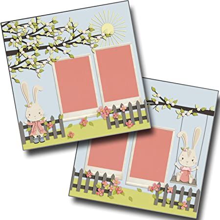 Amazon.com: Spring Bunnies - Easter - Premade Scrapbook Pages - EZ Layout 4728 Spring Bunnies, Dog Scrapbook, Scrapbook Design Layout, Scrapbook Pictures, 12x12 Scrapbook Layouts, Holiday Scrapbook, Scrapbooking Layouts Baby, Simple Scrapbook, Scrapbook Layout Sketches