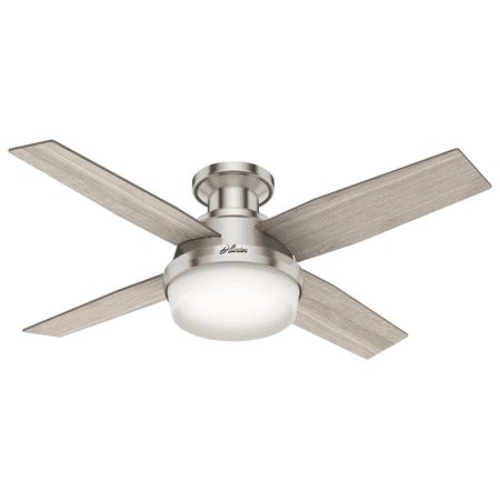 Brushed Nickel Lighting, Bladeless Ceiling Fan, Grey Ceiling, Contemporary Fan, Brushed Nickel Ceiling Fan, Hunter Fan, Flush Mount Ceiling Fan, Dimmable Led Lights, Led Ceiling Fan