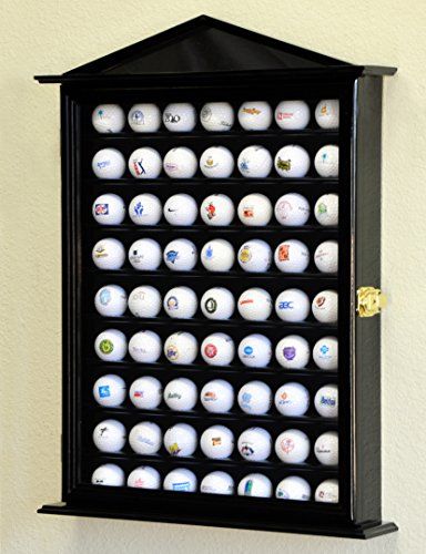 Golf Ball Display, Golf Ball Display Case, Golf Games, Golf Ball Displays, Ball Display, Hardwood Doors, Cabinet Wall, Brass Hinges, Wall Rack