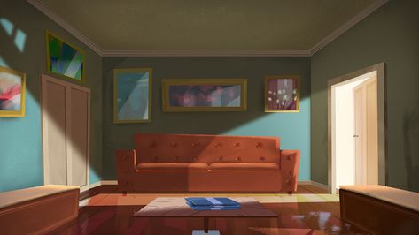 ArtStation - Interriors Roommate Rooms, Cartoon Artwork, Animation Reference, Cartoon Background, Environmental Design, Animation Background, Kids Lighting, Animation Design, Visual Development