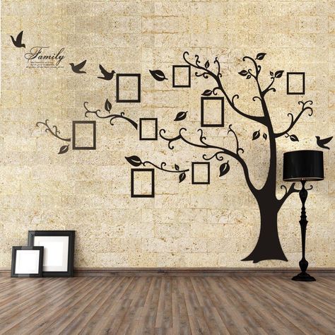 . Tree Wall Art Diy, Family Tree Wall Art, Family Tree Art, Painting Shower, Family Tree Wall Decal, Tree Decals, Deco Nature, Family Tree Wall, Metal Tree Wall Art