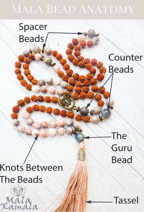 Thread Beads, Yoga Jewelry, Mala Necklace, Diy Schmuck, Mala Beads, Bijoux Diy, Jewelry Tutorials, Spacer Beads, Namaste