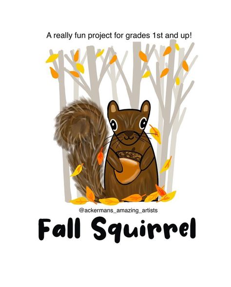 Yvette Ackerman on Instagram: “My friend @michellelgifford suggested that I read “The Leaf Thief” by Alice Hemming to the kids- it was the PERFECT book and literary…” The Leaf Thief, Fall Squirrel, Squirrel Painting, Squirrel Art, October Art, Fall Lessons, 2nd Grade Art, Fall Art Projects, 4th Grade Art