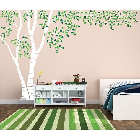 Harriet Bee Birch Tree Forest Blowing Leaves Vinyl Wall Decal & Reviews | Wayfair Birch Tree Nursery, Birch Tree Wall Decal, Birch Tree Forest, Ideas Habitaciones, Wee Folk, Tree Mural, Forest Canopy, Tree Decals, Bee Wall