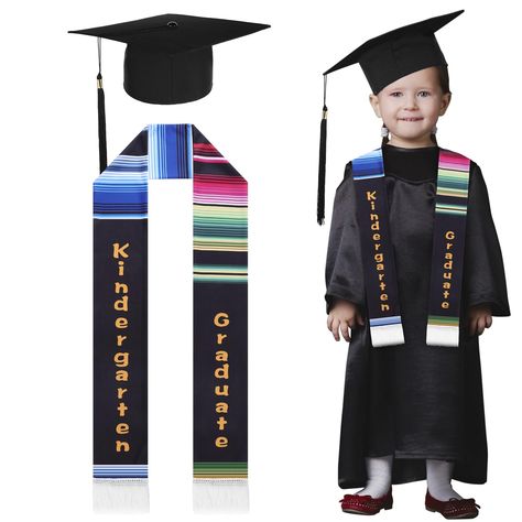 PRICES MAY VARY. Thoughtful Combination Package: each pack comes with a graduation cap and graduation stole, a nice combination that fulfills your graduation accessory needs; The cap and stole match and complement each other, adding to the elegance and charm of your child's graduation attire Reliable Quality: our Mexican graduation sash is crafted from soft and comfortable nylon material that is comfortable; The included graduation hat is made from quality polyester and plastic, ensuring it won' Mexican Graduation Sash, Graduation Cap Decor, Mexican Graduation, Purple Graduation, Graduation Attire, Kindergarten Photos, Graduation Tassel, Graduation Sash, Kids Graduation