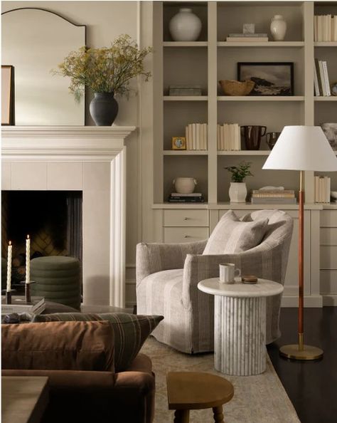 Winter 2024 Collection Studio Mcgee Family Room, Transitional Sitting Room, Classic Transitional Living Room, Traditional Modern Living Room, Tv And Fireplace Wall, Floor Lamps Living Room Ideas, Manor Living Room, Cape Cod Farmhouse, Traditional House Design