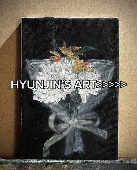 Hyunjin Drawings He Made, Hyunjin's Artworks, Kpop Painting Ideas On Canvas, Hyunjin Artwork, Hyunjin Painting, Hyunjin's Art, Hyunjin Art, Painting Instagram, Piskel Art