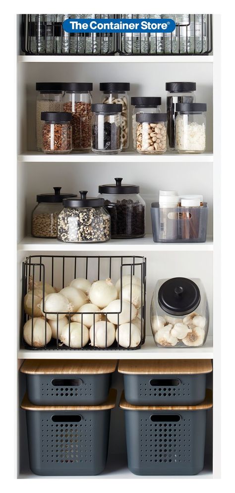 Easy Pantry Organization, Laundry Room Organization Storage, Pantry Organization Ideas, Organized Pantry, Desain Pantry, Storage Room Organization, Pantry Organizers, Bathroom Storage Solutions, Kitchen Organization Pantry