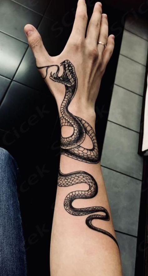 Snake Around Arm Tattoo, Skull Tattoo Flowers, Mystical Tattoos, Finger Tattoo For Women, Snake Tattoo Design, Wrist Tattoos For Guys, Eagle Tattoos, Cool Tattoos For Guys, 3d Tattoos