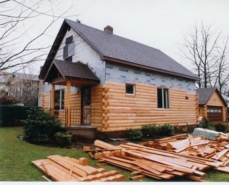 Exterior Cabin Colors, Log Siding Exterior, Vinyl Log Siding, Exterior Cabin, Log Cabin Siding, Log Cabin Exterior, Log Siding, Log Home Decorating, Cabin Exterior