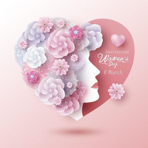 Womans Day Ideas Creative, Happy Womens Day Quotes, Woman And Flowers, Women's Day Cards, Rekha Actress, Women's Day 8 March, Shape Vector, Womens Month, Happy Woman Day