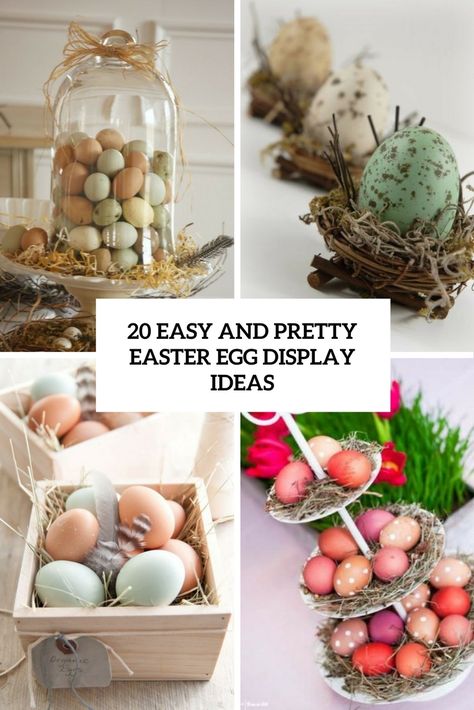 easy and pretty easter egg display ideas cover Easter Egg Display Ideas, Egg Display Ideas, Diy Spring Decor, Cool Easter Eggs, Easter Egg Party, Confetti Eggs, Blown Eggs, Paint Patterns, Egg Display