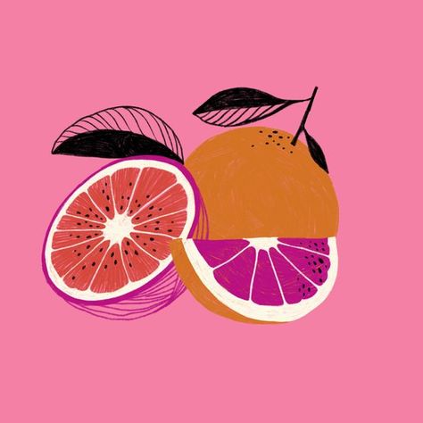 Pinterest Orange Line Art, Marisol Ortega, Fruit Artwork, 달력 디자인, Posca Art, 카드 디자인, Fruit Illustration, Abstract Illustration, Affinity Designer