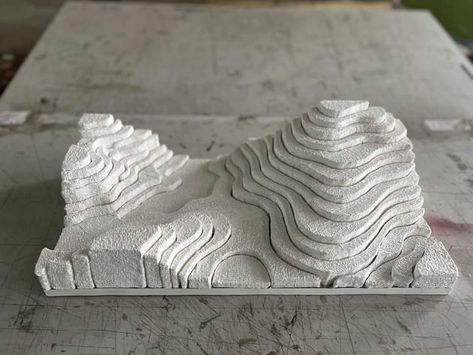 Material: Corksheet & Plaster of Paris Plaster Of Paris Cube Carving, Paris Model, Conceptual Architecture, Plaster Of Paris, Design History, Model Making, History Design, Carving, Models