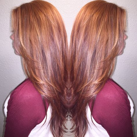 Red head with lowlights Ginger hair redhead Redhead with highlights Hair by 8k_tayy On Instagram Ginger Hair With Highlights And Lowlights, Redhead With Highlights, Copper Ombre Hair, Hair Colours Highlights, Red Hair Highlights, Ginger Curls, Auburn Hair Colors, Copper Ombre, Ginger Color