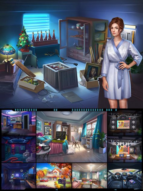 ArtStation - Find Out Hidden Objects & 2D Art – Mystery Escape Game Mystery Hostess Graphic, Sparticle Mystery, Real Life Clue Game Mystery Parties, Adventure Illustration, Detective Comics 27, The Artful Escape Game, Detective Skills, Mystery Art, Mystery Games