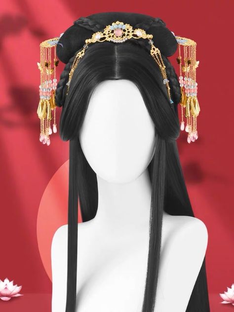 Chinese Fantasy Hairstyle, Traditional Japanese Hairstyle Women, Japanese Hair Accessories Traditional, Oiran Hairstyle, Chinese Hanfu Hairstyle, China Hairstyle, Tang Dynasty Hairstyles, Chinese Hairstyle Traditional, Traditional Japanese Hairstyle