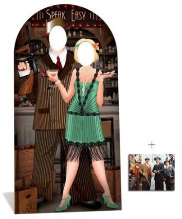 Amazon.com - Roaring 1920s Speakeasy Lifesize Cardboard Cutout / Standee - Gangsters and Molls   Hahahha I feel like we need this for sure. 1920 Party, Roaring 20s Theme, Mafia Party, Gangster Party, 1920s Speakeasy, Prohibition Party, 1920's Party, Speakeasy Party, 20s Wedding