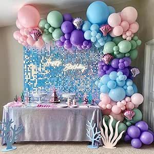 Mermaid Balloon Garland Arch Kit 149pcs Mermaid Tail Balloons Arch for Girl Mermaid Birthday Baby Shower and Under the Sea Party Decorations Ocean Theme Party Decorations, Mexican Fiesta Party Decorations, Ocean Theme Decorations, Mermaid Balloons, Ocean Theme Party, Fiesta Party Decorations, Pastel Balloons, Garland Arch, Under The Sea Party