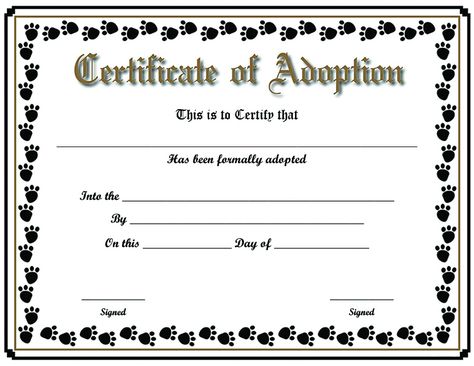 Free Printable Sample Certificate Of Adoption Template inside Unique Pet Adoption Certificate Editable Templates Pet Certificate, Dog Adoption Certificate, Certificate Of Adoption, Certificate Of Recognition Template, Pet Adoption Certificate, Adoption Papers, Certificate Design Template, Adoption Certificate, Printable Certificates