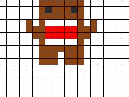 Domo Perler Bead Pattern | Bead Sprites | Characters Fuse Bead Patterns Domo Kandi, Kandi Cuffs, Perler Creations, Melty Bead Patterns, Fuse Bead Patterns, Pixel Art Templates, Pony Bead Patterns, Perler Bead Templates, Diy Perler Bead Crafts