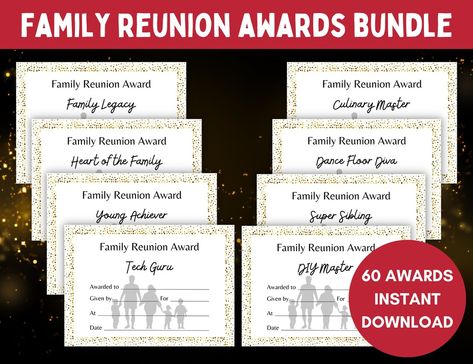 Family Reunion Checklist, Reunion Checklist, Family Reunion Awards, Planning A Family Reunion, Reunion Activities, Family Reunion Activities, Reunion Games, Family Reunion Planning, Checklist Printable