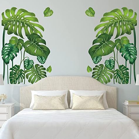 Leaf Wall Decals, Green Wall Stickers, Jungle Wall Decals, Jungle Party Decorations, Theme Wallpaper, Tropical Leaves Pattern, Stickers For Kids, Wall Decor Decals, Nursery Playroom