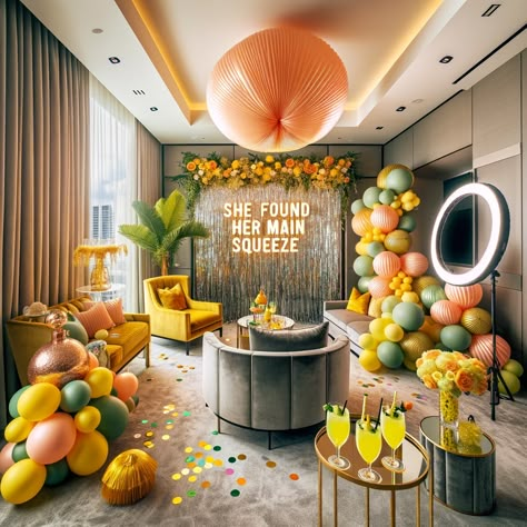 🍋💍 Squeeze the day and celebrate love with our 'She Found Her Main Squeeze' theme for the ultimate bachelorette bash in Las Vegas! 🌞🥂 From lemonade toasts to sun-kissed settings, we’ve got everything to make your party pop with vibrant energy and joy! DM us now to plan a celebration that's as fresh and exciting as your future together! #MainSqueeze #BacheloretteVegas #LemonLove #CitrusSoiree #VegasBachelorette #SqueezeTheDay #BrideToBe #WeddingBliss #PartyWithZest #LoveAndCitrus Squeeze The Day Party, I Found My Main Squeeze, She Found Her Main Squeeze Engagement Party, She Found Her Main Squeeze Bachelorette Party, Last Squeeze Bachelorette, Found Her Main Squeeze Bachelorette, Yellow Bachelorette Theme, She Found Her Main Squeeze Bachelorette, Lemon Bachelorette Theme