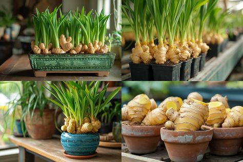 How to Successfully Cultivate Ginger at Home in Pots – My Gardening Bliss Ginger Plants In Pots, Growing Ginger In Containers, How To Plant Ginger Root, Growing Ginger From Scraps, Plant Ginger Root How To Grow, Planting Ginger, Ginger Garden, Change Routine, Ginger Rhizome