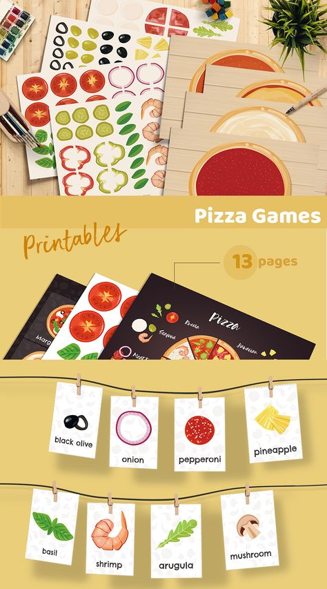 Pizza Activities, Teaching Learning Material, Restaurant Game, Pizza Games, Learn Through Play, Pizza Making, Dramatic Play Preschool, Pizza Menu, Kids Printables