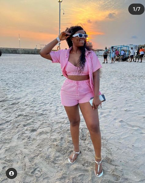 2 Piece Beach Outfit, Boat Cruise Outfits For Women, Nigeria Beach Outfit For Ladies, Boat Cruise Outfit Summer Yachts, Chic Beach Outfit Resort Wear, Simple Beach Outfit Beachwear, Beach Resort Outfits For Women, African Beach Wear For Women, Beach Classy Outfit